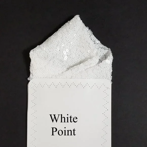 Men's Sequin Pre-Folded Pointed Pocket Square Insert - White - Picture 3 of 8